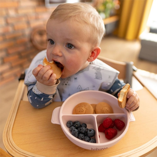 Slika Silikonska posuda tri odjeljka s poklopcem, roza BabyOno 