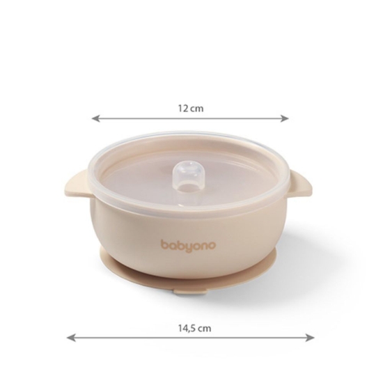 Slika Silikonska posuda s poklopcem, bež BabyOno 