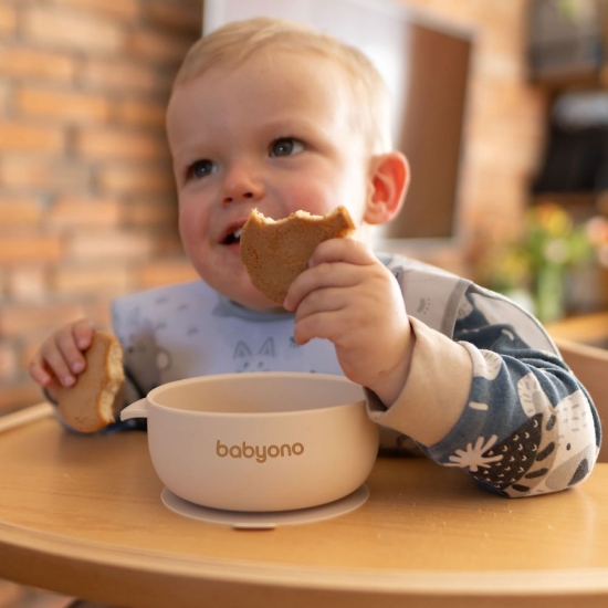 Slika Silikonska posuda s poklopcem, bež BabyOno 