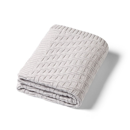 Slika Pletena pamučna dekica 75x100 cm, siva BabyOno 