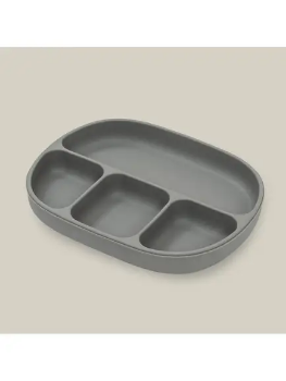 Slika Silikonski tanjur s poklopcem Petrol Grey InterBaby 