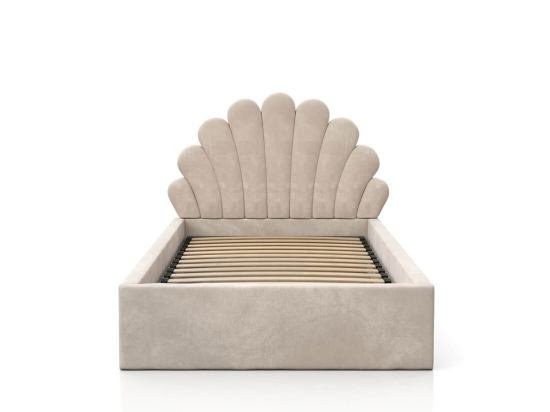 Slika Tapecirani dječji krevet 90x200 s okvirom školjka