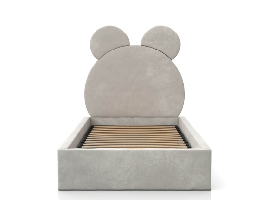 Slika Tapecirani dječji krevet 90x200 sa sivim okvirom