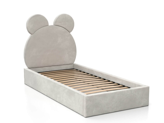 Slika Tapecirani dječji krevet 90x200 sa sivim okvirom