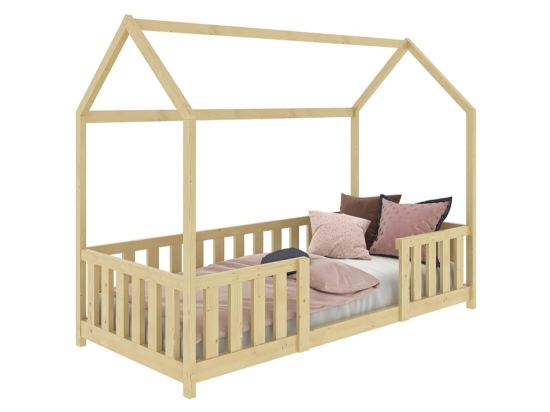 Slika Dječji krevet House 80x160 s ogradom i okvirom D8