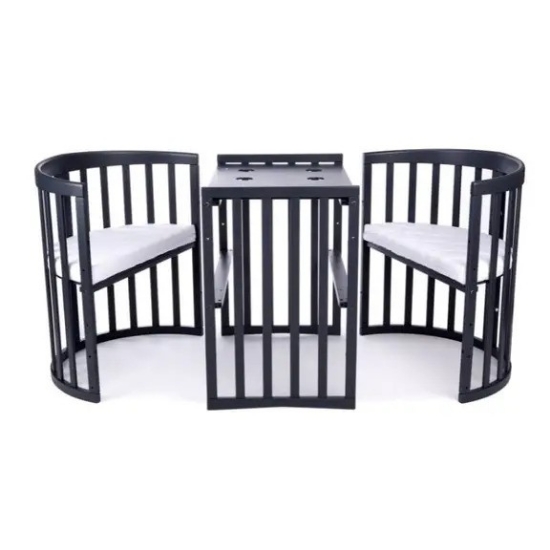 Slika Waldin Oval krevetić 7u1 s madracem GRAPHITE