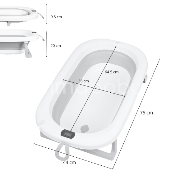 Slika Sklopiva kadica s termometrom i jastučićem MILO - Primabobo