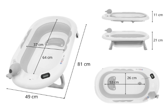 Slika Sklopiva kadica s jastučićem i termometrom OLA