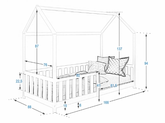 Slika Dječji krevet kućica D7