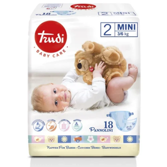 Slika Pelene 2 Mini 3-6kg 18kom Trudi 