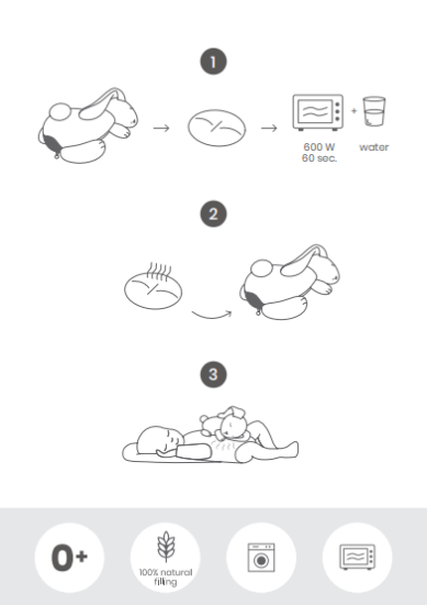 Slika Jastučić za grijanje zečić, Snoogy milk - Doomoo