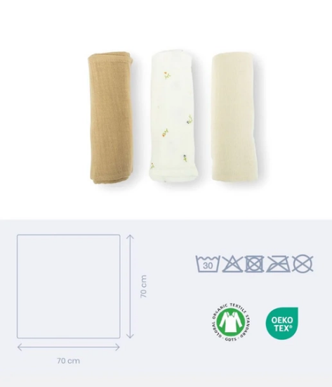 Slika Komplet od 3 tetra pelena Lovely, Sweety Cream - Doomoo 