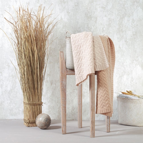 Slika Pletena dekica od merino vune 75x100 cm, svijetlo bež BabyOno 