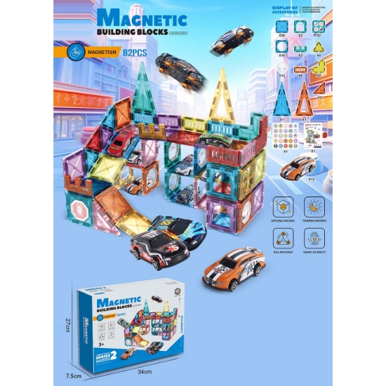 Slika Magnetski blokovi, set za gradnju, garaža, 82 kom