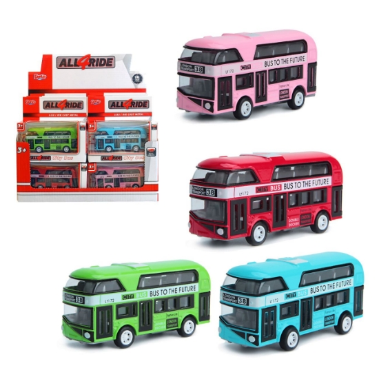 Slika Metalni autobus, die-cast, pull-back, 1:52, 4s