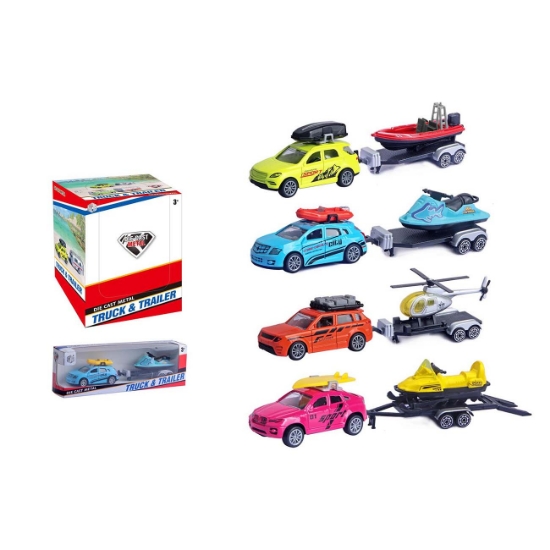 Slika Metalni auto s prikolicom, die-cast, 1:52, 4s
