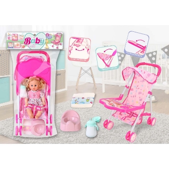 Slika Set lutka i kolica, 5-dijelni set