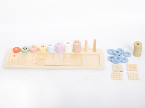 Slika  Drvena Montessori abakus slagalica