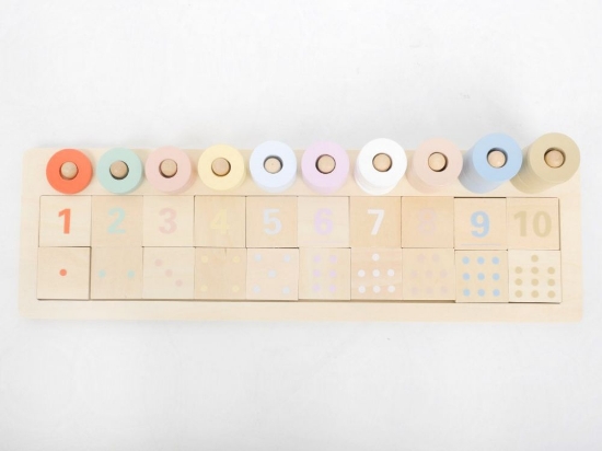 Slika  Drvena Montessori abakus slagalica