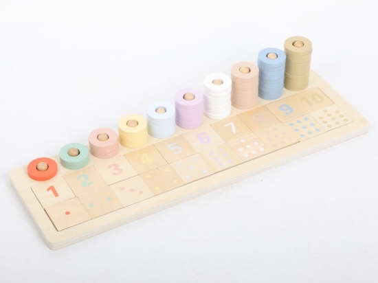 Slika  Drvena Montessori abakus slagalica