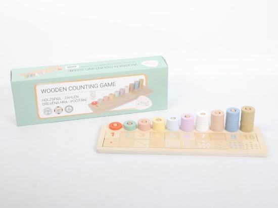 Slika  Drvena Montessori abakus slagalica