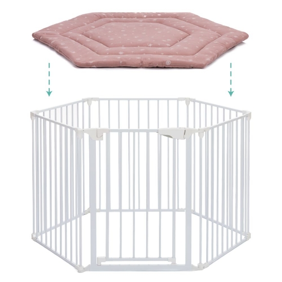 Slika Podloga Jersey za vrtić Prag/Atena Hexagon, Dandelion pink Fillikid 