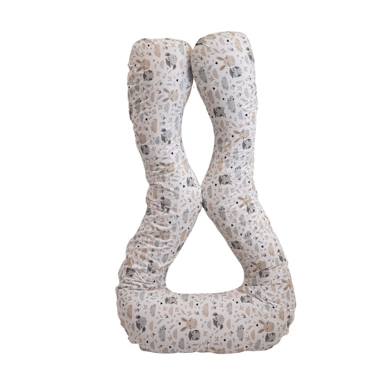 Slika Jastuk za dojenje tip U, boja 228 sova i zeko SuperMami 