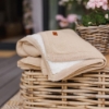 Slika Pletena pamučna dekica obostrana 75x100 cm, bež BabyOno 