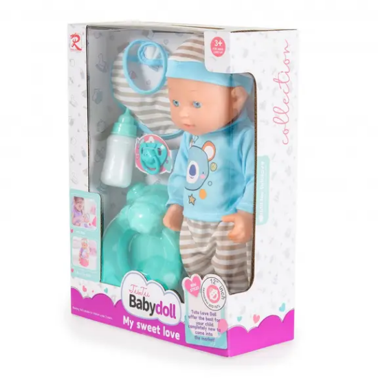 Slika Lutka s kahlicom i dudom 31cm Siva Babydoll 