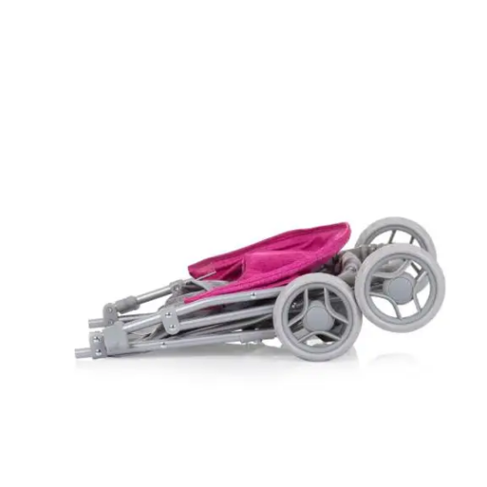 Slika KOLICA ZA LUTKE "ALICE" grey/pink linnen Chipolino 