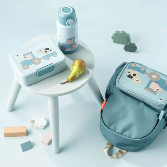 Slika Dječja termo boca - Tiny farm Blue (340ml)