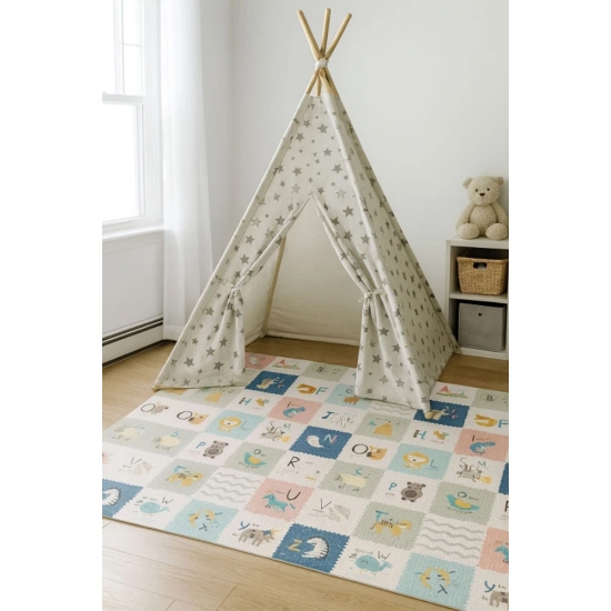 Slika Edukativna pjenasta dvostrana podloga, Abeceda 180x200 cm 