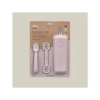 Slika Set silikonskog pribora za jelo Dark Pink - Interbaby