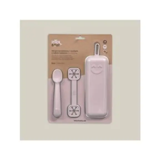 Slika Set silikonskog pribora za jelo Dark Pink - Interbaby