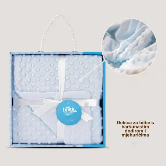 Slika Dekica, mjehurići 80x110 cm - blue - Interbaby