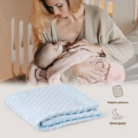 Slika Dekica, mjehurići 80x110 cm - blue - Interbaby