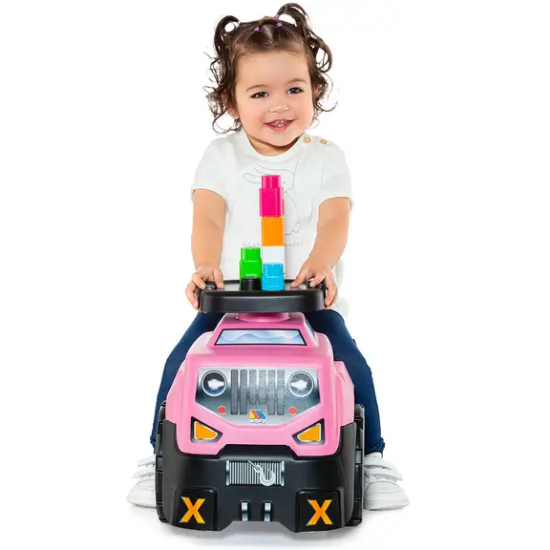 Slika Guralica 3u1 + set kocki Pink - Molto