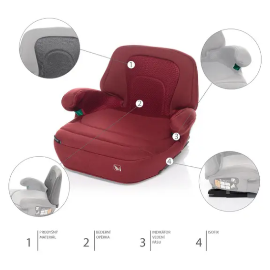 Slika Autosjedalica iBooster i-size, Bordó Red Zopa 