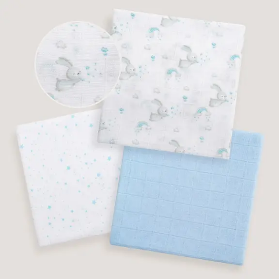 Slika Tetra pelene Zečić Plavo 80x80 - 3 kom InterBaby 