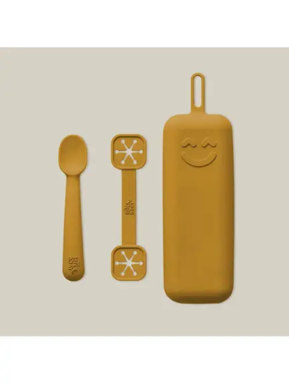 Slika Set silikonskog pribora za jelo Earth Ocher - Interbaby