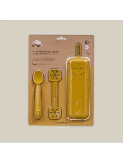 Slika Set silikonskog pribora za jelo Earth Ocher - Interbaby