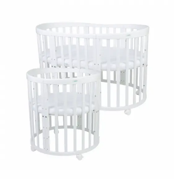 Slika Oval krevetić 7u1 s madracem WHITE - Waldin