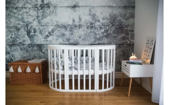 Slika Oval krevetić 7u1 s madracem WHITE - Waldin