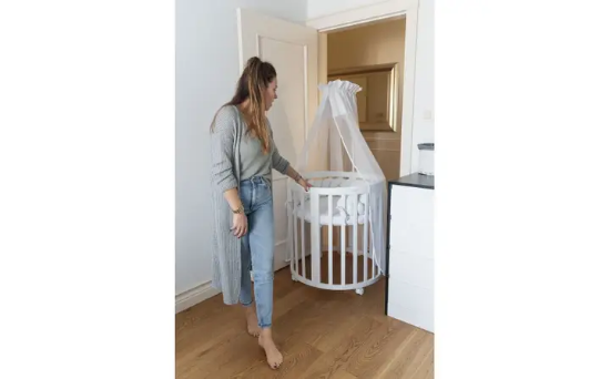 Slika Oval krevetić 7u1 s madracem WHITE - Waldin