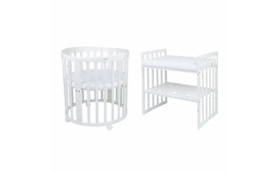 Slika Oval krevetić 7u1 s madracem WHITE - Waldin