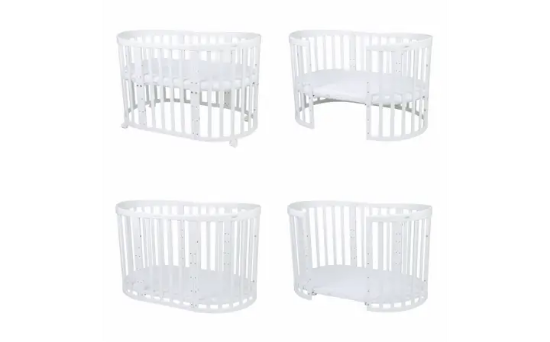 Slika Oval krevetić 7u1 s madracem WHITE - Waldin