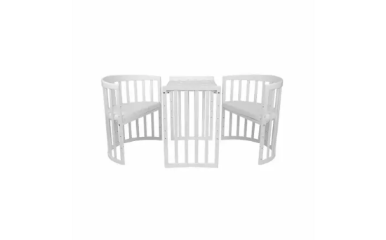 Slika Oval krevetić 7u1 s madracem WHITE - Waldin