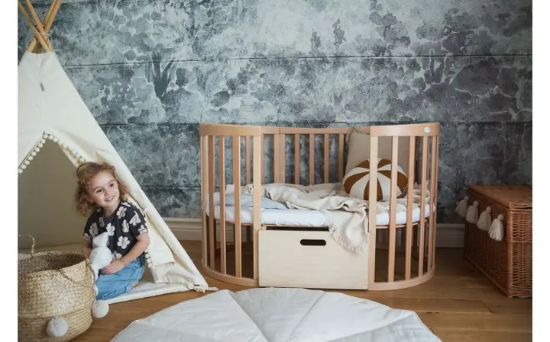 Slika Oval krevetić 7u1 s madracem NATURALE - Waldin