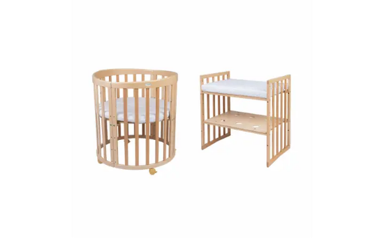 Slika Oval krevetić 7u1 s madracem NATURALE - Waldin