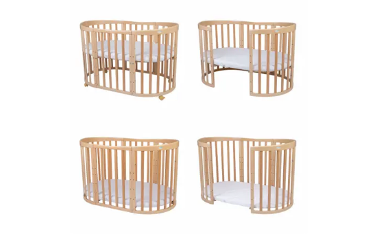 Slika Oval krevetić 7u1 s madracem NATURALE - Waldin